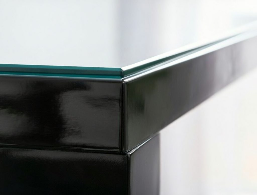 A close up of a table topper helping to protect the surface of a dining table