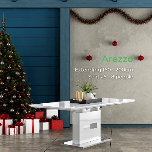 hosting the perfect Christmas - Arezzo white gloss extending table