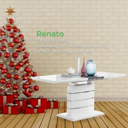 hosting the perfect Christmas - Renato white gloss and chrome extending table