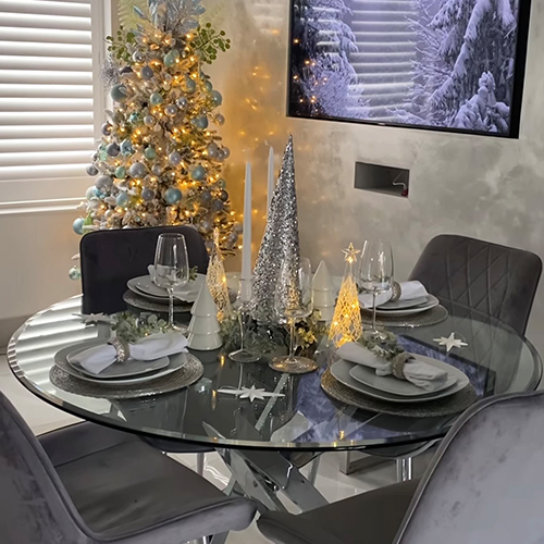 hosting the perfect Christmas - Instagram image of modern dining area