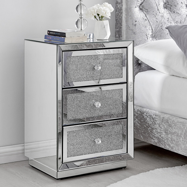 The Stella mirrored bedside table