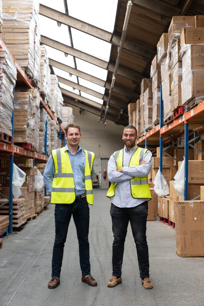 monty and dan, furniturebox founders, in the old warehouse 