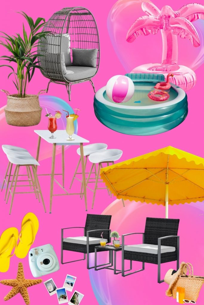 barbie beach pool party garden inspiration mood board