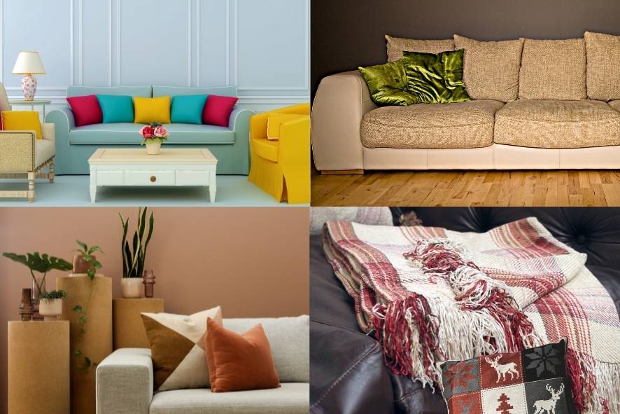 Match your soft furnishings to the season using appropriate colours and fabrics. 
