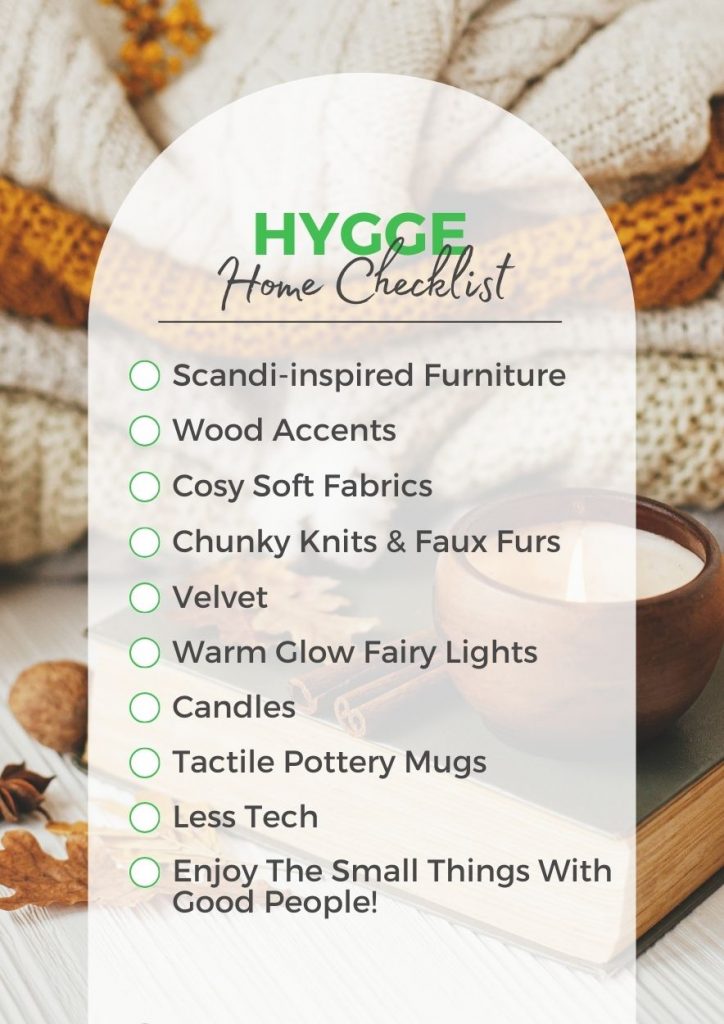 hygge home checklist for cosy autumn scandi vibes