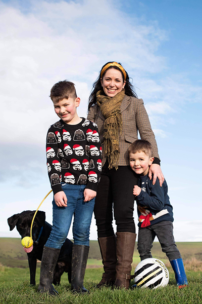 Louise Bennett, winner of the Local Hero of the Year award with her sons