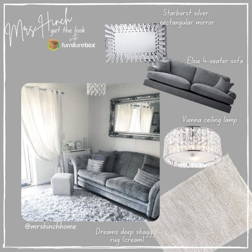 Get Mrs Hinch's living room look from Furniturebox moodboard