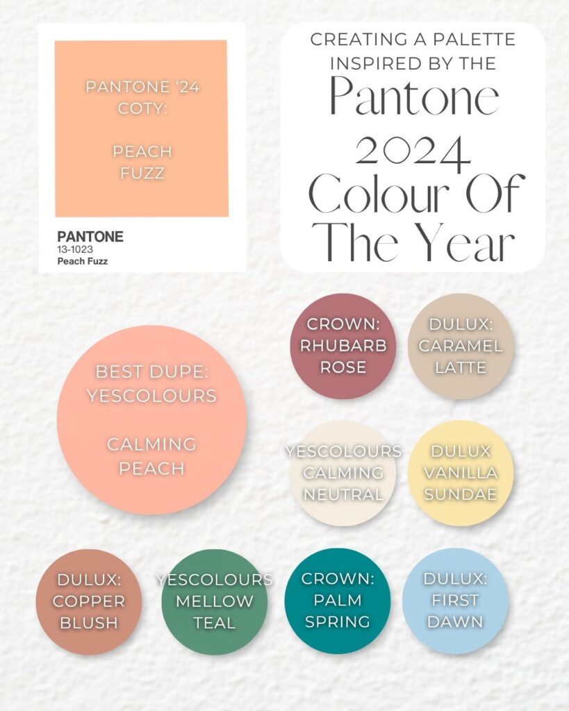 Pantone colour of the year with curated complementary paint palette