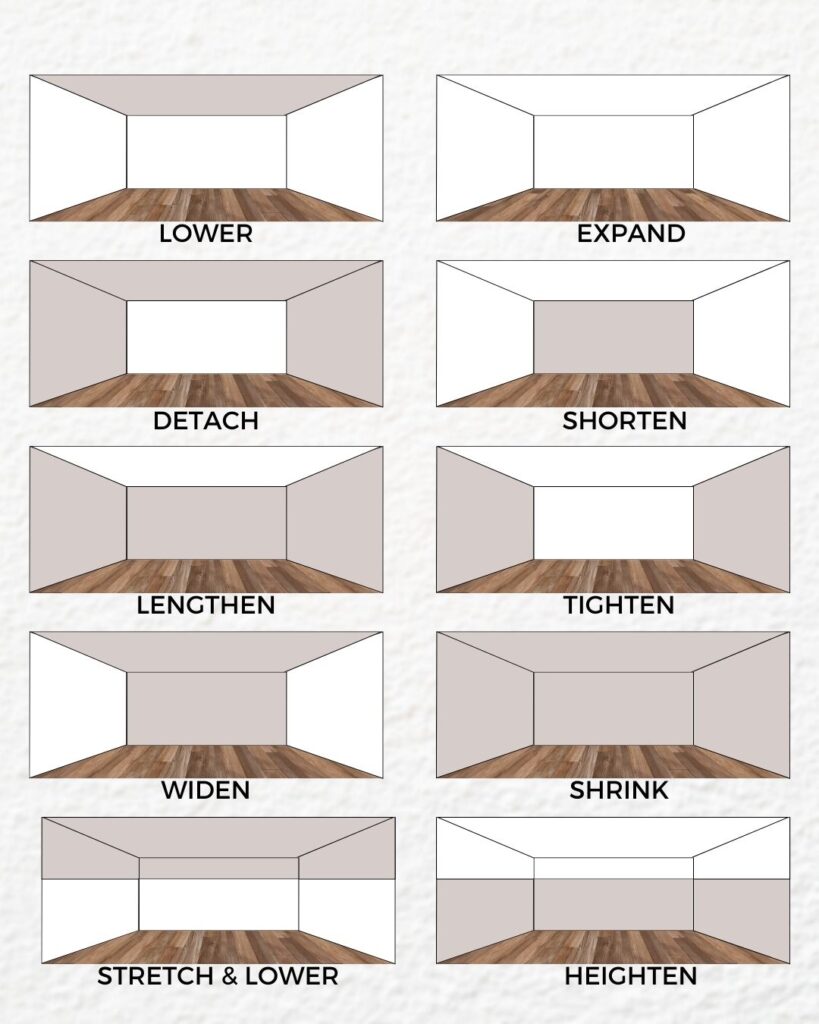 how to use paint to alter a rooms perspective infographic - 8 room layout examples