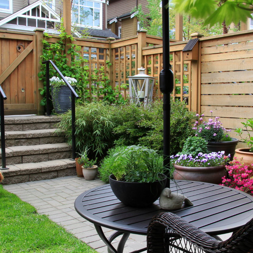 image of a tidy garden. Keep outside spaces tidy to prepare your home for sale