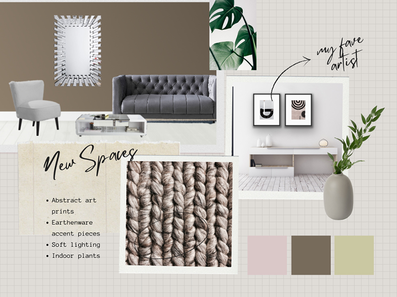 A room planner mood board used for interior design