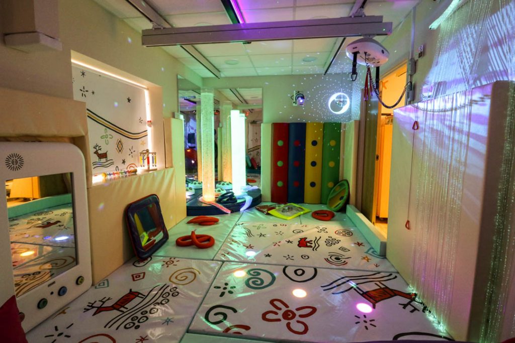 Julia's House sensory room - soft floor, and gentle coloured lighting