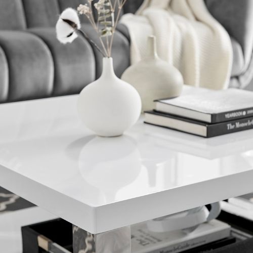 white high gloss coffee table