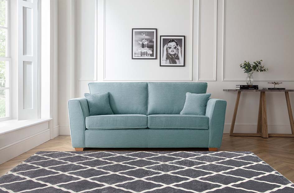 what colour sofa goes with grey carpets - Furniturebox UK Fred sofa and Toscana Grey Rug