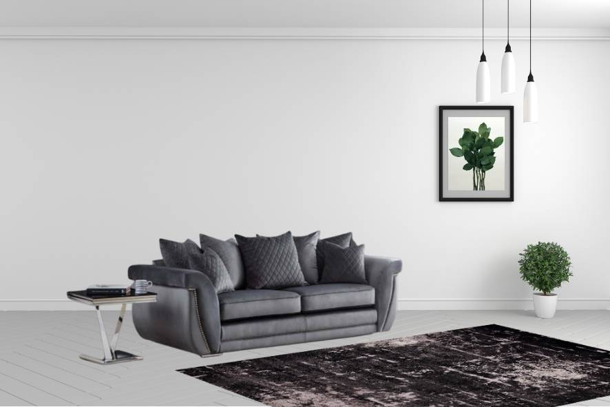 what colour sofa goes with grey carpets - Furniturebox UK Marlena sofa and Belini rug