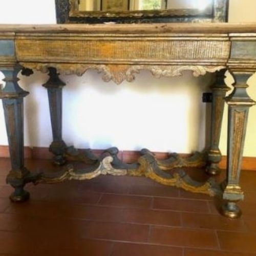 17th century italian console table in wood with gold gilding