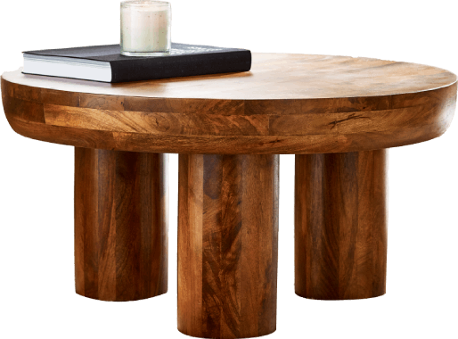 Amy Round Solid Mango Wood Coffee Table