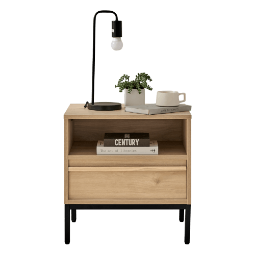 Svit 1 Drawer White Bedside Table