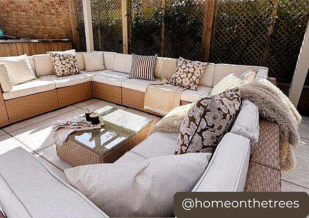 Orlando Warm Natural PE Rattan 6 Seat Outdoor Sofa