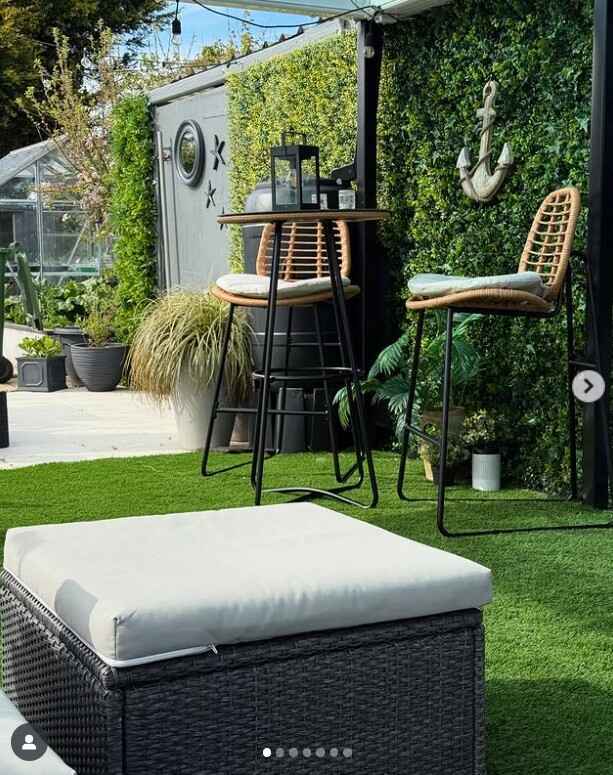 black metal and rattan bar outdoor garden bar table and chairs set