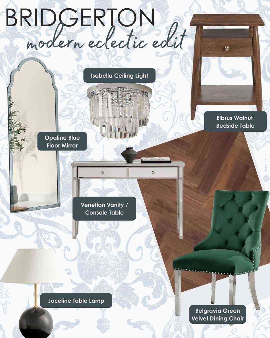 Modern Bridgerton home furniture style 