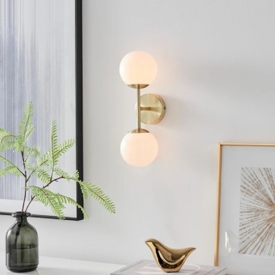 brass and frosted pearl glass wall sconce lighting for dining room lighting ideas