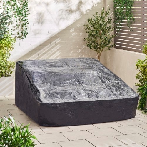 garden furniture under a weatherproof cover
