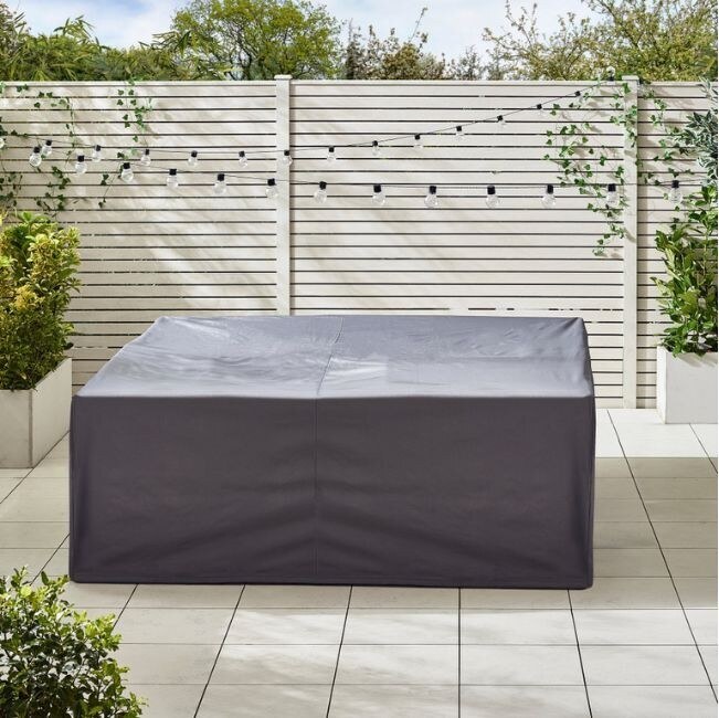 garden furniture cover in modern outdoor patio space